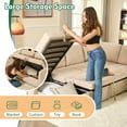 thumbnail image 5 of LAKPS Sectional Sleeper Sofa with Pull Out Bed, U-Shaped Modular Sectional with Storage, Cloud Couch for Living Room, Family Room & Apartment, Flat White (3-Box Shipped), 5 of 9