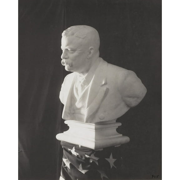 Print: Theodore Roosevelt Bust Sculpture Facing Left, circa 1900