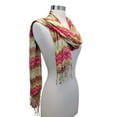 thumbnail image 2 of Pink Multicolor Chevron Zigzag Striped Scarf, 2 of 5