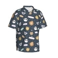 thumbnail image 2 of Uemuo Cartoon Animals Printed Regular Fit Short Sleeve Casual Hawaiian Shirt for Men,Aloha shirt,Tropical shirt,Floral print shirt,Vacation Beach shirt-3X-Large, 2 of 9
