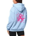 thumbnail image 4 of Arlun Womens Zip up Hoodies Pink Ribbon Cancer Awareness Graphic Hooded Sweatshirts Loose Fit Long Sleeve Drawstring Full Zipper Jackets with Pockets Sky Blue S, 4 of 6