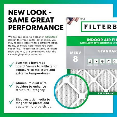 

Filterbuy 18x22x1 Air Filter MERV 8 Dust Defense (4-Pack) Pleated HVAC AC Furnace Air Filters Replacement (Actual Size: 17.75 x 21.75 x 0.75 Inches)