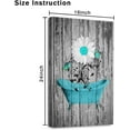 thumbnail image 5 of Bathroom Wall Art Daisy Canvas Pictures Modern Flower Bathtube Artwork Rustic Wood Board Background Contemporary Wall Art Decor Bedroom Living Room Office Home Framed Ready to Hang Blue Size-16x24, 5 of 5
