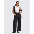thumbnail image 3 of CRZ YOGA 4-Way Stretch Wide Leg Work Pants for Women 29.5" Bussiness Casual Trousers with Pockets, 3 of 6