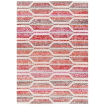 SAFAVIEH Montage Doretta Geometric Indoor/Outdoor Area Rug, Red/Ivory, 8' x 10'