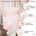 thumbnail image 4 of DAKIMOE Bible Cover Case for Women Bible Bag with Durable Handle Quilted Carrying Book Case Church Bag Bible Study Supplies Accessories Gift for Mother Lady Women, Pink Patched Flower, 4 of 7
