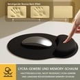 thumbnail image 3 of Alfombrilla de ratón de gel con reposamanos, ergonómica, para teclado, reposamuñecas, de gel, para ordenador y portátil, color negro, 3 of 6