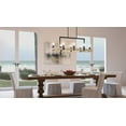 thumbnail image 2 of Luxury Modern Farmhouse Chandelier, 15''H x 44''W, Matte Black & White Ash Finish, Broadway Collection, by Urban Ambiance, 2 of 8