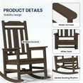 thumbnail image 2 of SERWALL HDPE Outdoor Glider Chair Set of 2, Patio Glider Rocker All-Weather Porch Glider White, 2 of 6