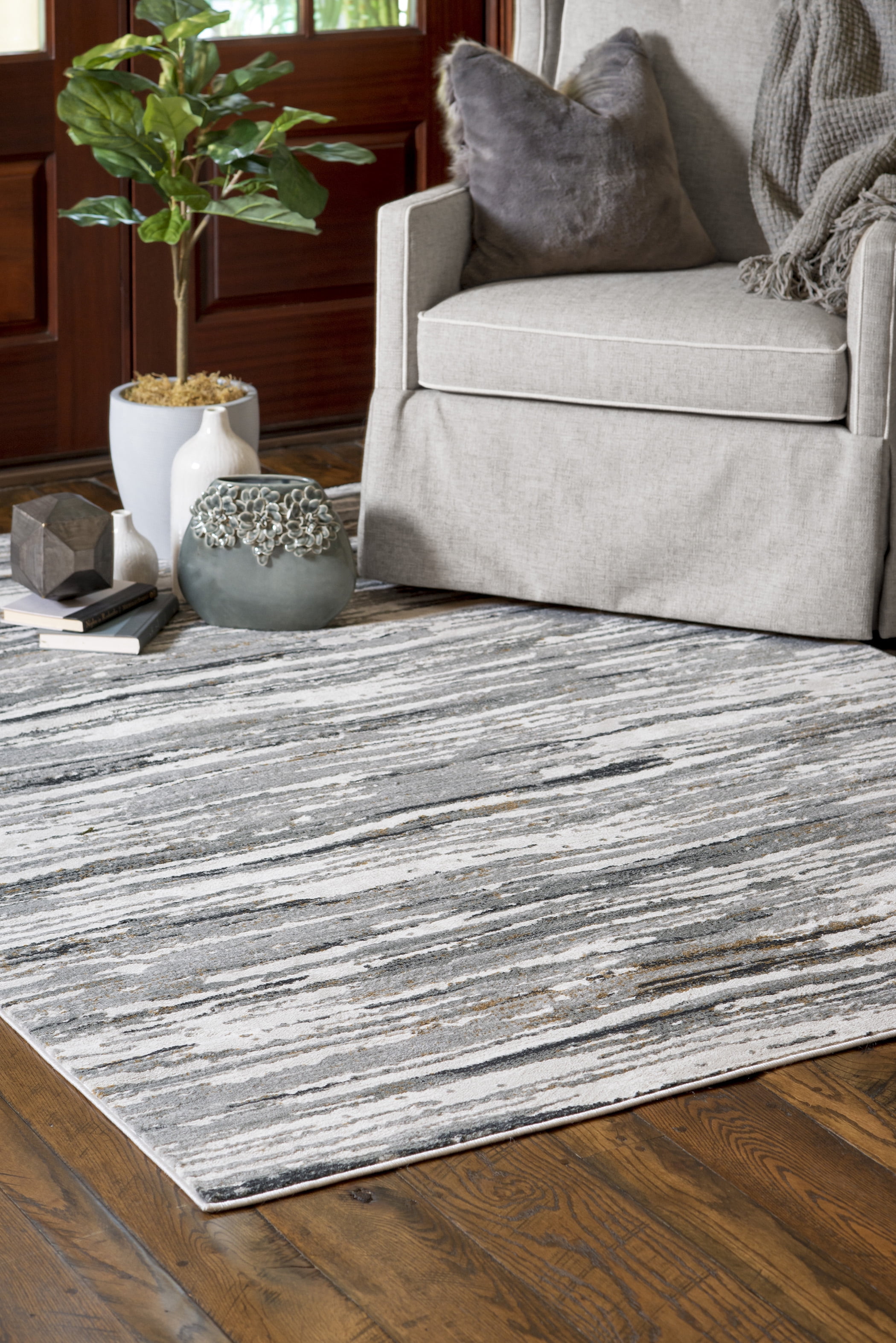 United Weavers Evolution Imperium Contemporary Abstract Accent rug, Cream, 1'11" x 3'