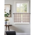 thumbnail image 3 of Buffalo Plaid Tier Curtains 36 Inch Length,Sheer Curtains for Bedroom Living Room Dusty Rose Pink Farmhouse Gingham Striped Short Kitchen Curtains Drapes for Small Half Window 27.5"x36" 2 Panels, 3 of 7
