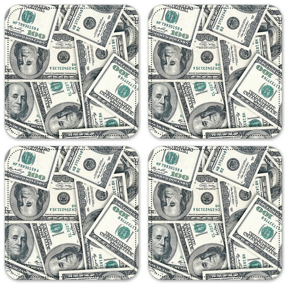 Vinyl Drink Coasters - Set of 4 - All About The Benjamins