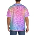 thumbnail image 5 of Disketp Men's Hawaiian Colorful Glitters Print Shirts Button Down Holiday Beach Shirts-Small, 5 of 7