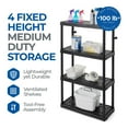 thumbnail image 3 of Black 4-Tier Fixed Height Ventilated Shelving Unit (4-Pack) (32 in. W x 54.5 in. H x 14 in. D), 3 of 8