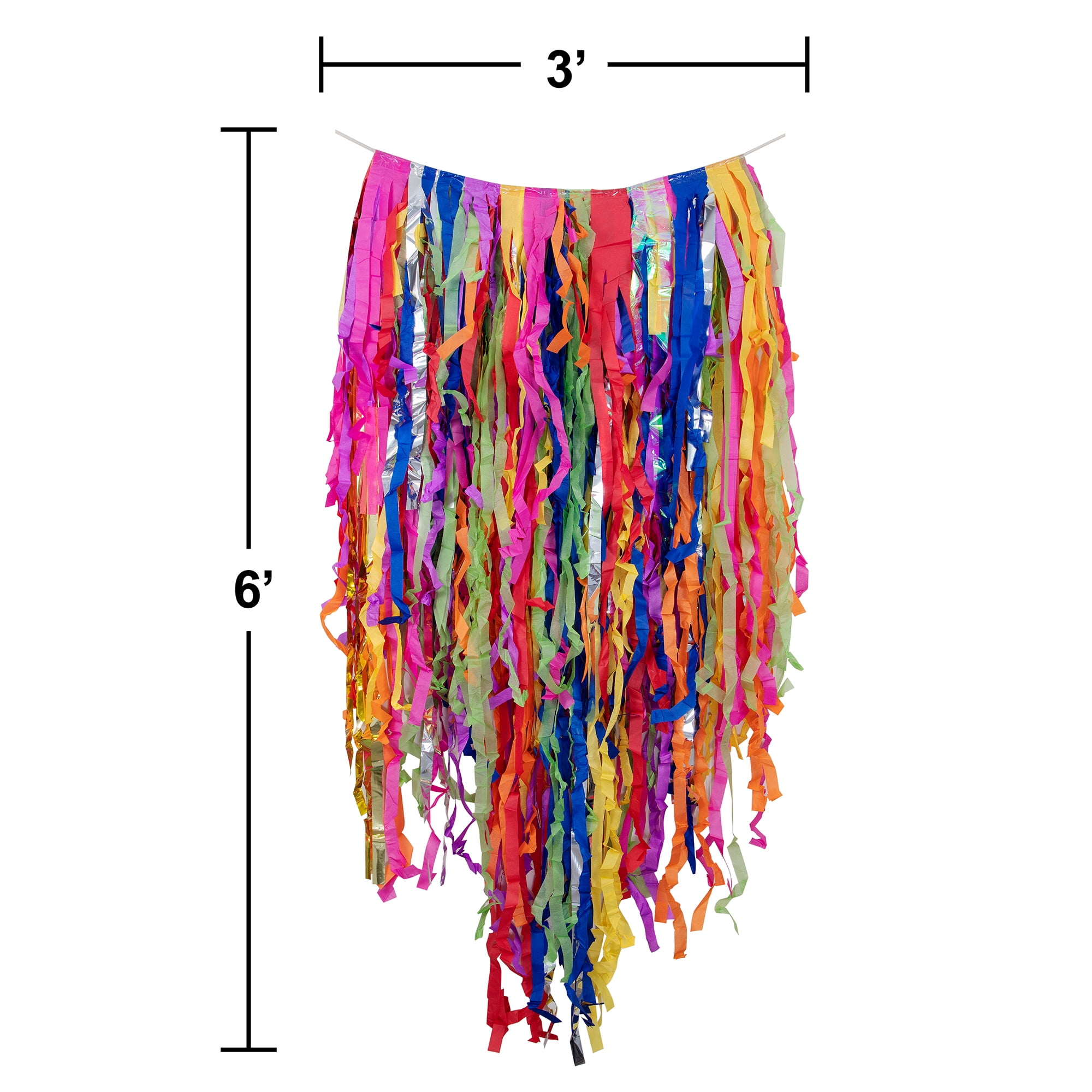 Multicolor Layered Garland  3' x 6' by Way to Celebrate Tissue Backdrop Decoration