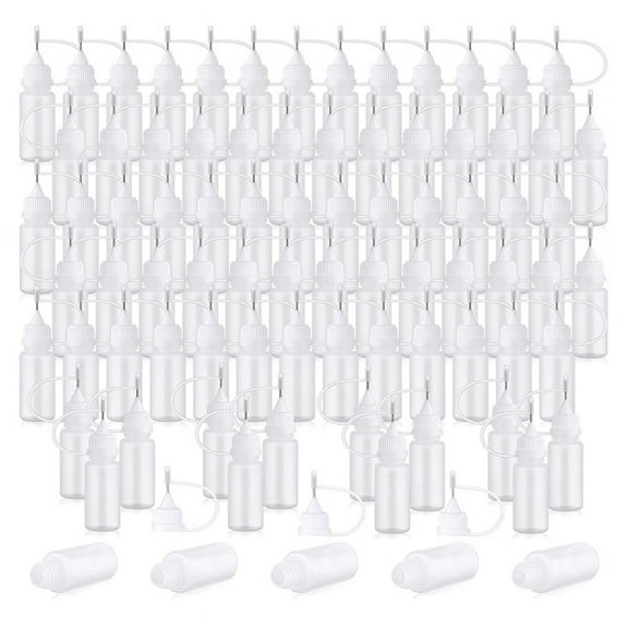100Pcs 10ML Narrow Tip Applicator Bottle Needle Tip Glue Bottle Applicator for Alcohol Ink DIY Quilling Acrylic Painting