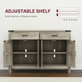 thumbnail image 4 of CoSoTower Buffet de Style Ferme avec 2 Tiroirs, 2 Armoires de Rangement et Tablettes Ajustables, Gris, 4 of 7
