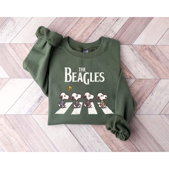 The Beagles Sweatshirt, Snoopy Sweatshirt,Abbey Road Parody Shirt, Christmas Gift Sweatshirt