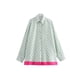 thumbnail image 2 of HH TRAF Camisa estampada de seda satinada con solapa retro de verano para mujer, camisa informal de manga larga con botonadura sencilla, top de calle para mujer, 2 of 5