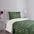 thumbnail image 3 of Ambesonne Periodic Table Quilted Bedspread Set 2 Pcs, Science Elements, Twin Size, Dark Green and White, 3 of 5