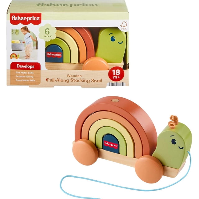 Caracol apilable para arrastrar Fisher-Price para niños pequeños, 6 piezas