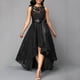 thumbnail image 1 of Vestido largo de encaje para mujer, vestido largo sin mangas con columpio irregular Eccomum Negro/XXXXXL, 1 of 7