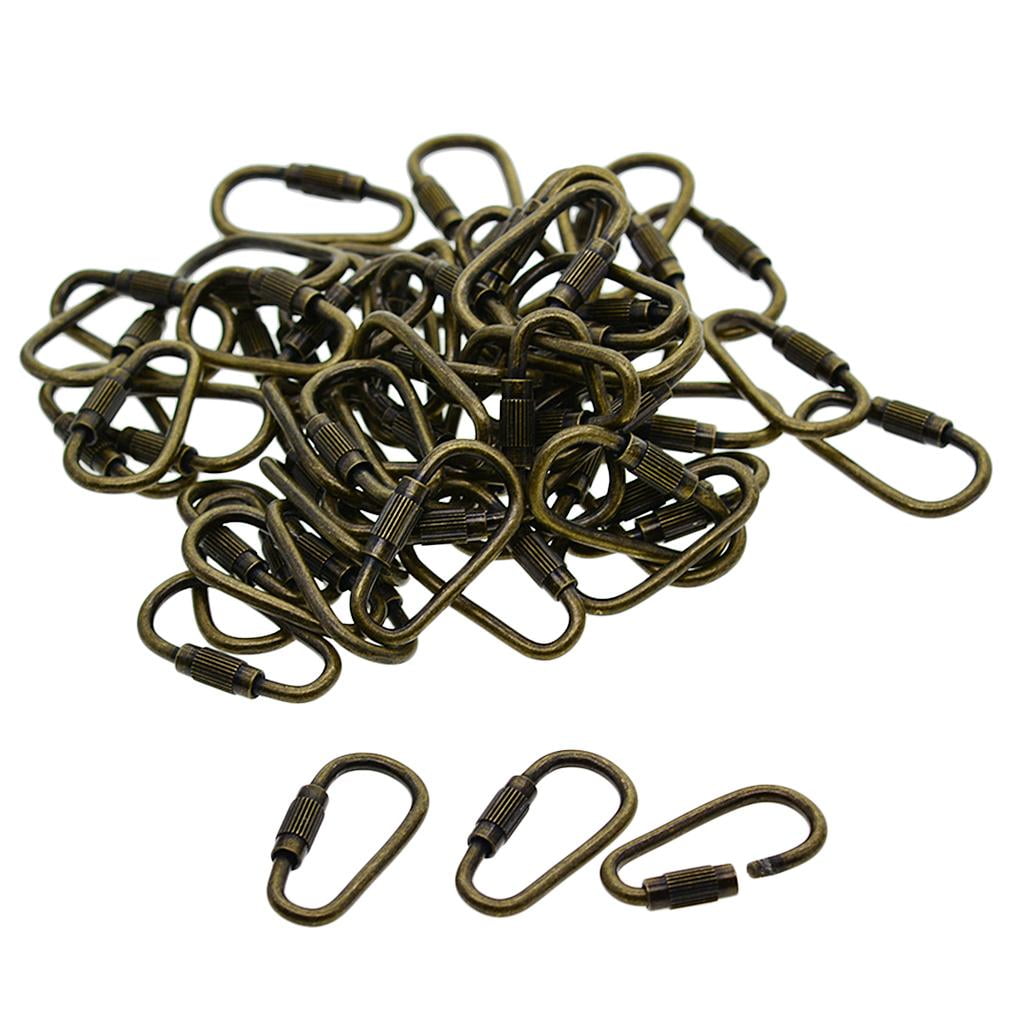 Milageto 50x Copper Screw Locking Clasp Key Chain Key Ring DIY Home Car Key Bag Craft