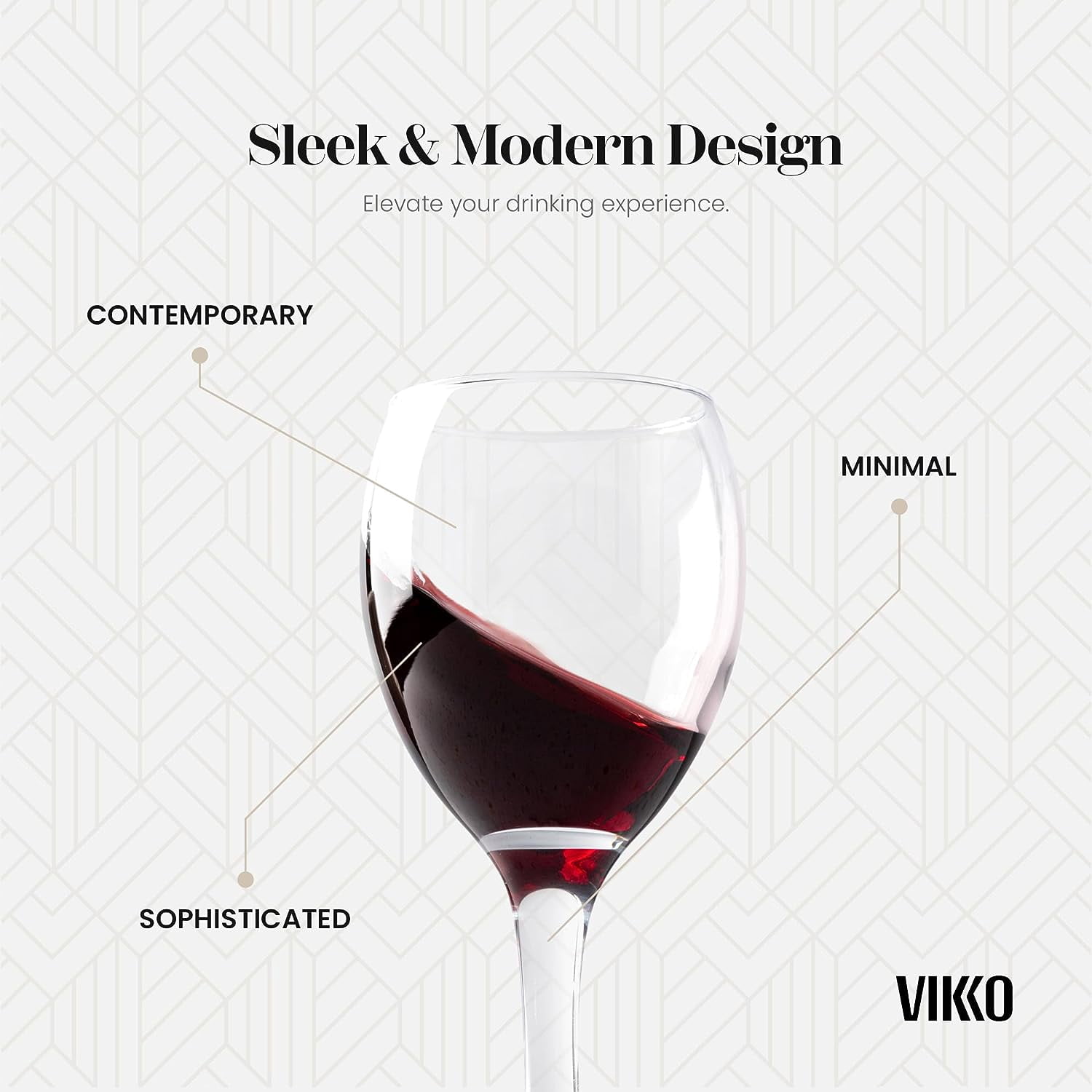 Vikko 8.5 Oz Mini Wine Glasses with Stem Glassware Set for Red & White Wine, 6-Pack