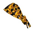 thumbnail image 3 of Scrub Caps for Women, Adjustable Halloween Nurse Hat with Ponytail, Fall Hair Cover for Work, Shower, Salon, Spa, Lab, Soft Breathable Cap Gold, 3 of 5