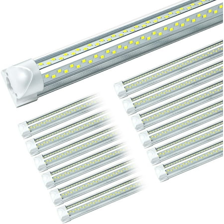 

8ft LED Shop Light 8‘ 100W 15000lm 6000K (12 Pack) 8 Foot led Shop Lights Fixture for Garage Workshop T8 LED Tube Lights High Output Linkable Shop Lights with Plug