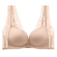 thumbnail image 3 of BYHONG Women's Front Closure Bra Racerback Plus Size Unlined Underwire Full Coverage Bras Bra for Women skin color D, 3 of 5