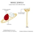 thumbnail image 5 of Rosec Jewels Ruby Diamond Toi Et Moi Ring for Women - Pear Shape Ruby Promise Ring - AAA Quality - Ready to Gift for Valentines, 14K Yellow Gold, US 8.00, 5 of 8