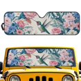 thumbnail image 2 of Uorisanigo Windshield Sun Shade for 2018-2025 Jeep Wrangler JL & 2/4 Door 4XE & 2020-2025 Jeep Gladiator JT Accessories 16.14''x52.95'' Floral Hummingbird Sunshade Blocks UV Rays Keep Car Cool, 2 of 7