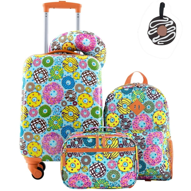 Set de equipaje Travelers Club Kids de 5 piezas con diseño de rosquilla