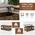 thumbnail image 6 of Spaco Lift Top Coffee Table with 2 Storage Drawers and Hidden Compartment-Rustic Brown, Modern Coffee Table for Living Room Office Reception, 6 of 7