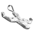 thumbnail image 4 of Rhodium Plated 925 Sterling Silver Upper Body Bodybuilder Pendant, 4 of 5