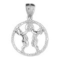 thumbnail image 1 of 18K White Gold Zodiac - Gemini Pendant - 31 mm, 1 of 3