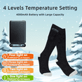 thumbnail image 2 of Heated Socks for Men Women, YITUMU 4000mAh Rechargeable Electric Heating Socks Warm Winter Thermal Socks Foot Warmer for Outdoor Riding Camping Hiking Skiing, Black(4 Heating Settings), 2 of 12