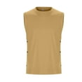 thumbnail image 5 of Mens Shirts,Hawaiian Shirt for Men,Men's Tank Tops Sleeveless Crew Neck T Shirt Summer Cotton Thin Basketball Vest,Shirts for Men,Tank Tops Men(Color:Khaki,Size:2XL), 5 of 8