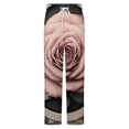 thumbnail image 5 of Vintage Rose Emblem Design Winter Female Pants Flannel High Waist Women Pants Lady Warm Straight Leg Plush Trousers, 5 of 7