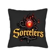 thumbnail image 4 of Set of 2 18x18in Throw Pillow Covers - Fantasy Sorcerers Design with Ornate Wand & Glowing Red Gemstone for Couch Bed Car, 4 of 8