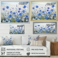 thumbnail image 4 of Designart "Serene Cornflower Meadow" Flower Field Floater Framed Wall Art Living Room, 4 of 5