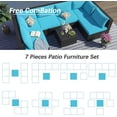 thumbnail image 4 of 7-Piece Patio Furniture Set, Outdoor Sectional Sofa Set with Cushions and Glass-Top Coffee Table, Outdoor Conversation Set, 4 of 6