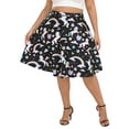 thumbnail image 4 of HDE Women's Plus Size Midi Knee Length Skater Skirt with Pockets Unicorns and Rainbows 3X, 4 of 6