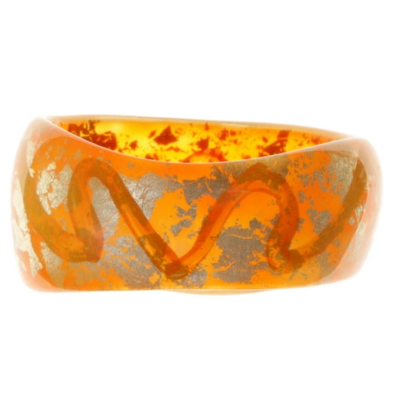 Mi Amore Large Orange Bangle Bracelet For Women TMB444
