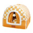 thumbnail image 4 of Acogedora casa pequeña para perros para gatos y cachorros, cueva cálida cerrada para gatos, cachorros y perros Naranja L, 4 of 9