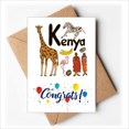 thumbnail image 1 of Kenya National symbol Landmark Pattern Wedding Cards Congratulations Greeting Envelopes, 1 of 3