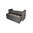 thumbnail image 2 of ORE International Banc de Rangement de 22 Po de Hauteur avec Compartiment à Chaussures, en Daim Vert Olive, 2 of 2