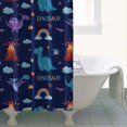 thumbnail image 4 of Dark Blue Dinosaur Volcano Pattern Shower Curtain 36"x72" ,Bathroom Decorative Shower Curtains Set with 12 Hooks,Modern Waterproof Washable Shower Curtain, 4 of 6