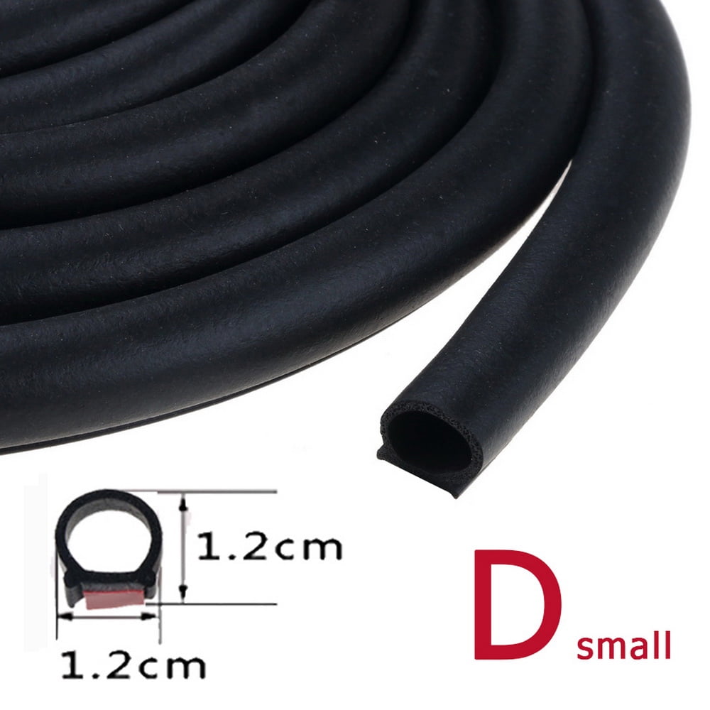 Car Door Seal Strip 5M/16.4Ft Big Long D-Type Self Adhesive Automotive Rubber Draught Seal Weatherstrip for Car Window Door Soundproofing Engine Cover 